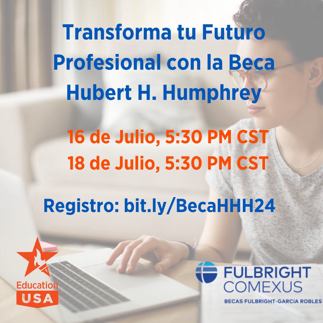 Comexus's tweet image. Únete a nuestras sesiones informativas sobre las Becas Hubert Humphrey 🌟
Hablaremos de  aspectos generales de la beca y también de los requisitos y proceso de solicitud.
¡No pierdas la oportunidad! 💼✈️

Registro: bit.ly/BecaHHH24

#EducationUSA #COMEXUS #EdUSA25