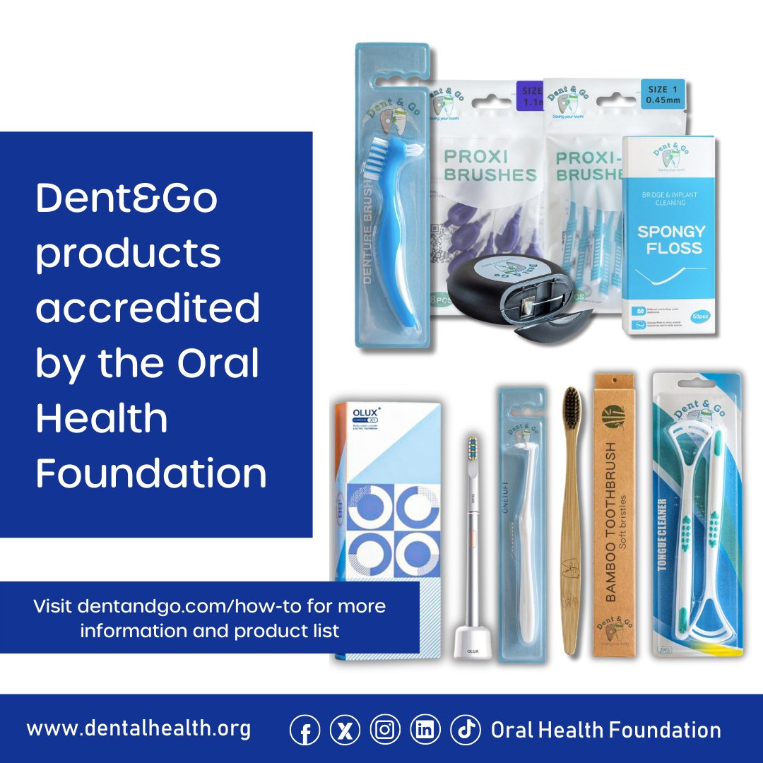 dentalhealthorg's tweet photo. Exciting news - the @dentandgo oral healthcare products are now officially accredited by the Oral Health Foundation. Look for the smiley-face logo on their packaging and website!
#OralHealth #DentAndGo

https://t.co/MH5Aelqq3d https://t.co/wScDG3GcXH
