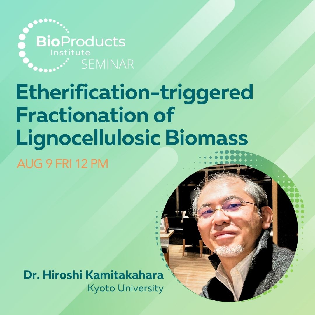 UBCBioProducts's tweet photo. Discover the innovative #etherification-triggered fractionation of #lignocellulosic #biomass with Prof. Hiroshi Kamitakahara from Kyoto University (@Kyodai_Unilab)! ๐ฟ His 1-step method produces #cellulose-, #lignin-, and #hemicellulose-based materials from woody biomass, creating new pathways for #SustainableMaterials and reducing #CO2 emissions. ๐ฑ๐โจ
๐Learn more: https://t.co/9nI85i03kK
#UBC #BioProducts #BPI #GreenScience #ResearchExchange #KnowledgeMobility