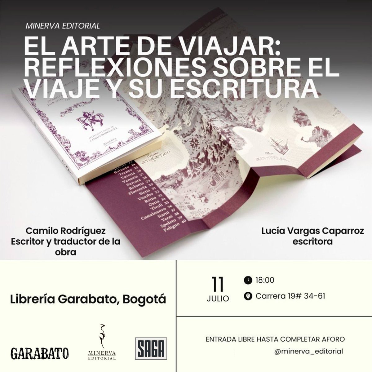 ¡Hola Bogotá! ¡Hola 🇨🇴!
Tenemos una cita el próximo jueves 11 a las 19:00 en la maravillosa <a href="/garabatolibros/">Garabato Libros</a> 💐.
<a href="/Cajme/">Camiloco</a> estará conversando con <a href="/lu__va/">ゆー</a> sobre viajes y su mística literaria 🗺️. ¡Nos vemos!