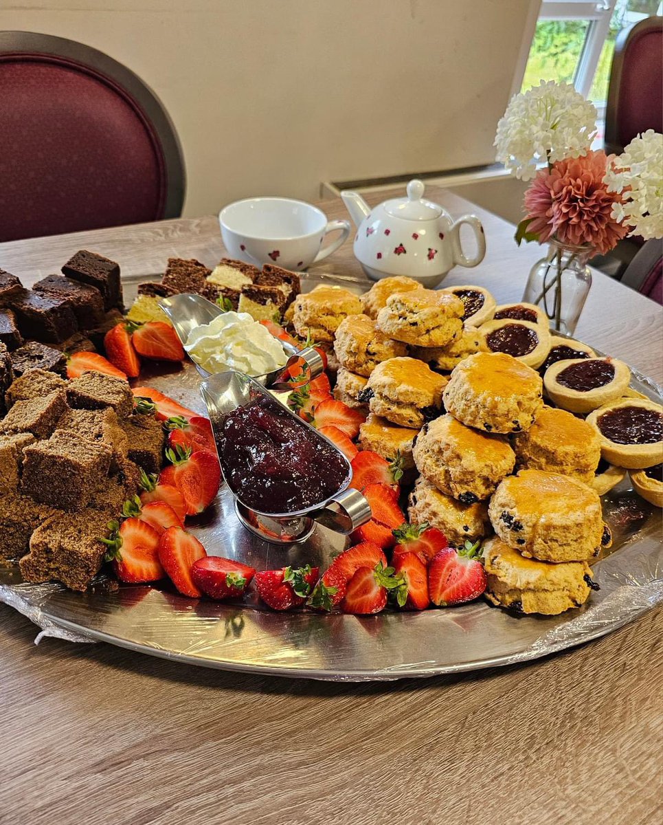 Wimbledon🎾🥎 afternoon tea party ☕️🫖with home baked cakes🍰🍪 including scones🥧🍓.Thank you Sam 👨‍🍳for organising this yummy 😋 selection for us. <a href="/AnchorLaterLife/">Anchor</a>  #Wimbledon @NAPAlivinglife