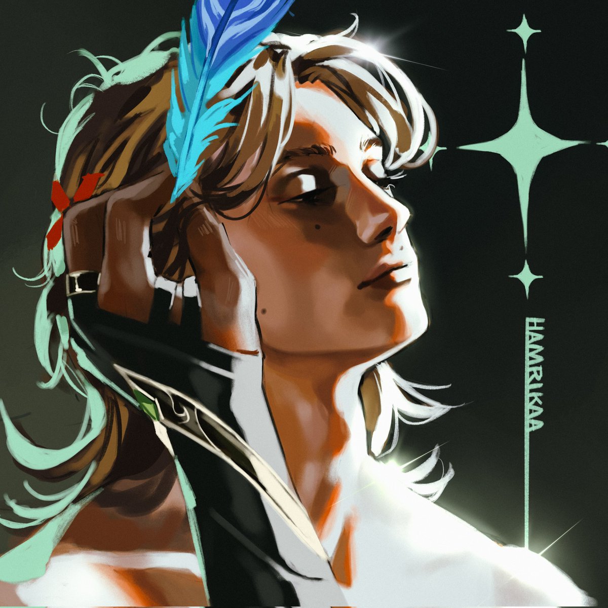 hamrikaa's tweet photo. Little Kaveh sketch for his b-day 🎂

(This was mostly a quick light/photo study tbh)
#haikaveh #genshinimpact https://t.co/1PjffiLOHR