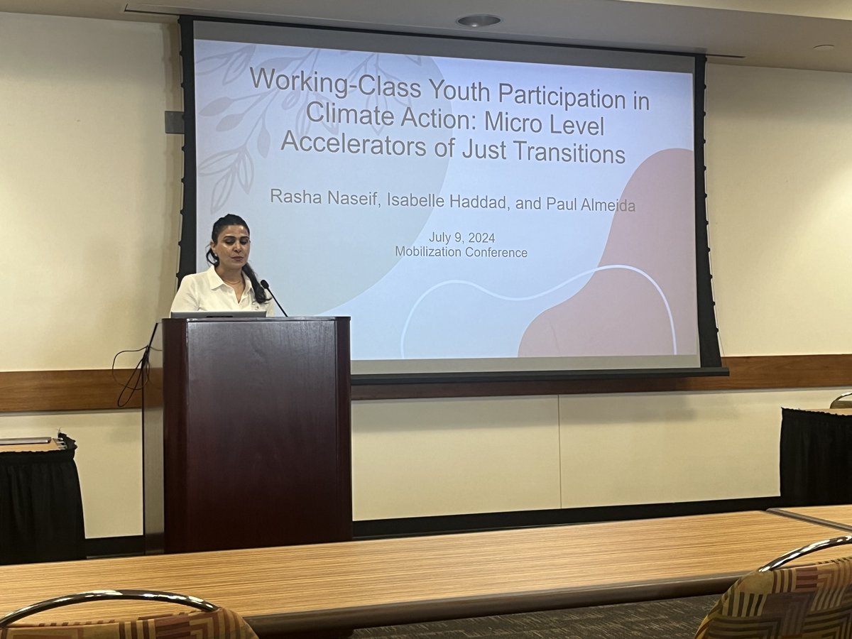 Rasha Naseif (UC-Merced) on barriers and accelerators to working-class youth participation in climate action.