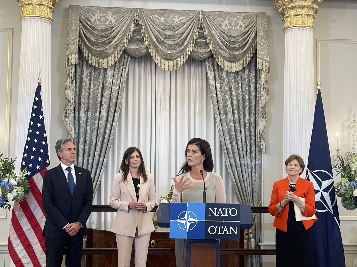 An honor to deliver a statement at <a href="/SecBlinken/">Secretary Antony Blinken</a> WPS event as we prepare to adopt a new WPS strategy at #NATOSummit. 

Having met so many inspiring Ukrainian women serving on the battlefield, we can see how much the WPS matters to our collective security:

“At critical times, when