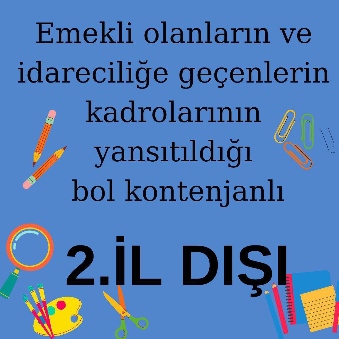 #kontenjanlarıacmavakti
Sayın bakanım, 
Öğretmenler olarak ikinci il dışı tayin hakkında bol kontenjan talep ediyoruz.