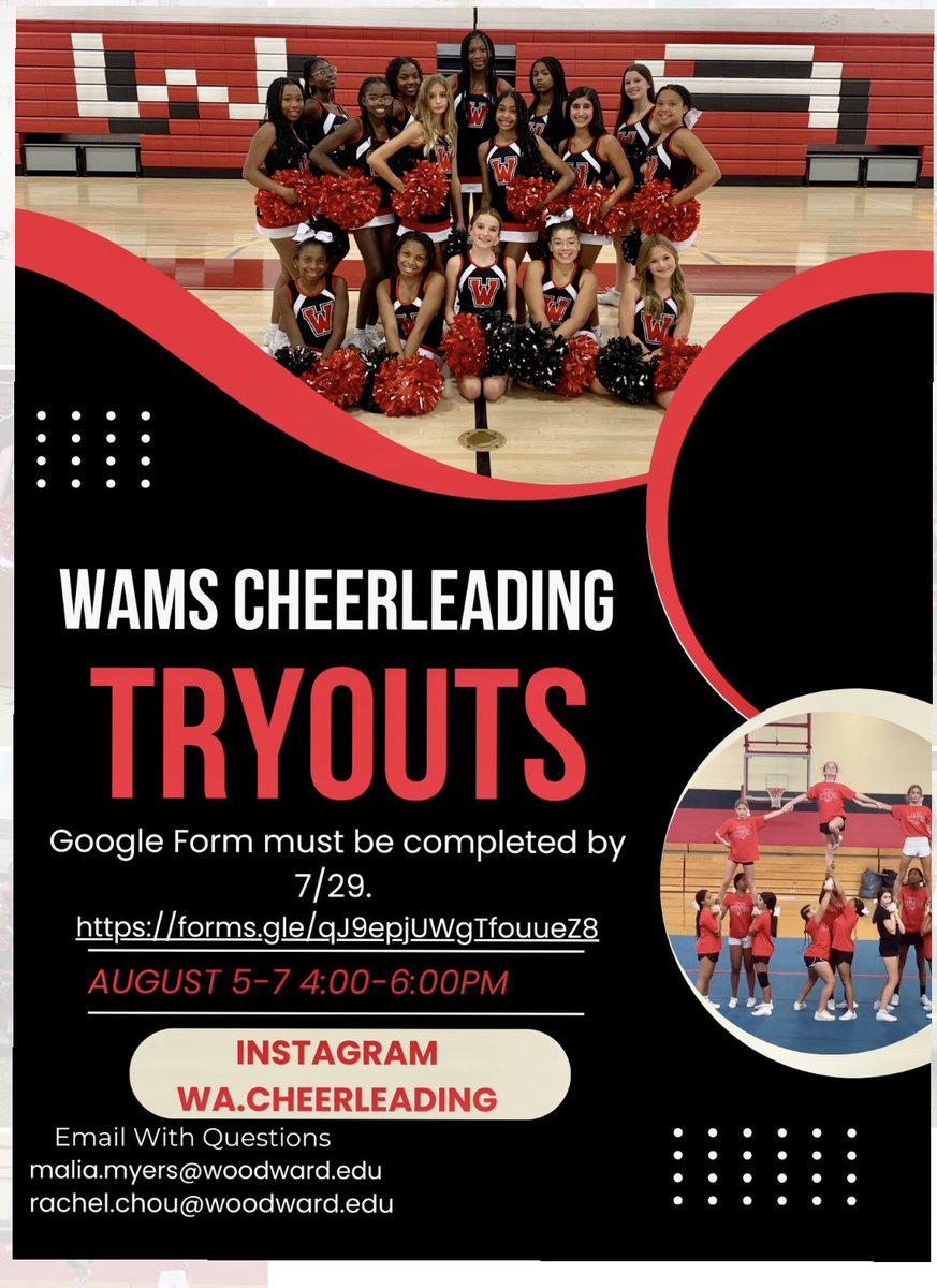 WAMS Cheer Tryout Information!