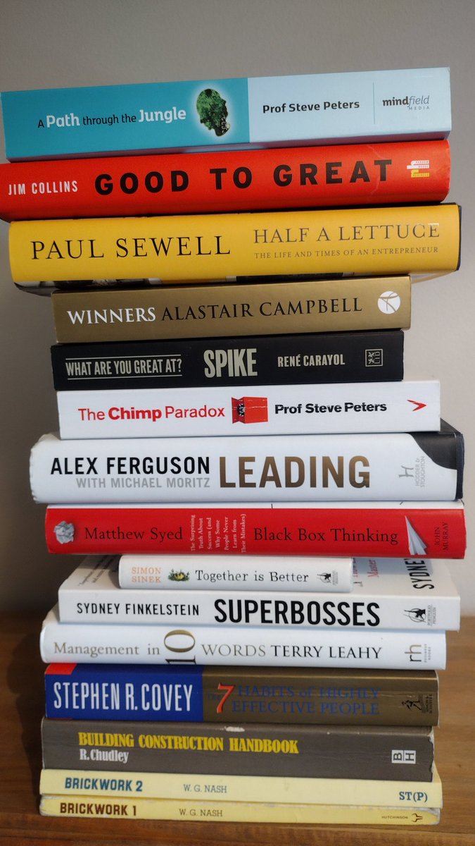 I was never one for reading in my early days-a grade D in English Lit. was testimony to that. I've had a clear out in advance of moving house and found these. Not the full extent of reading during my professional career but certainly the most influential.