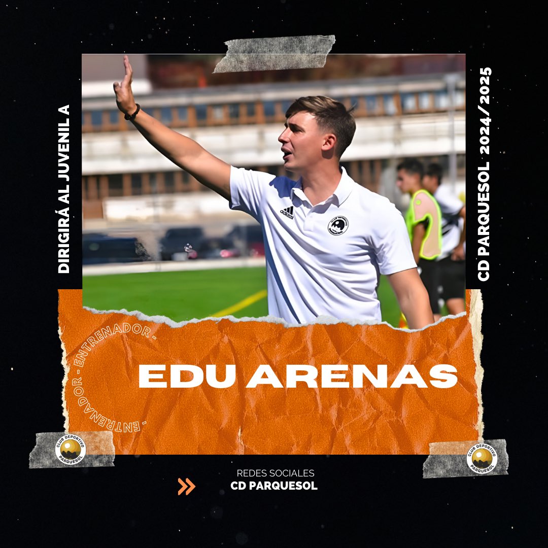 CDParquesol's tweet photo. 𝙀𝘿𝙐 𝘼𝙍𝙀𝙉𝘼𝙎 coge las riendas del 𝙅𝙐𝙑𝙀𝙉𝙄𝙇 𝘼

⚽️ El técnico, tras hacer una gran campaña con el 𝑰𝑵𝑭𝑨𝑵𝑻𝑰𝑳 𝑨, pega el salto a la #LigaNacional y se pondrá al frente del proyecto 

🙌 Enhorabuena, @EduArenas4. Tu suerte será la nuestra

🧡 #VamosParquesol https://t.co/VxmCpsXNDx