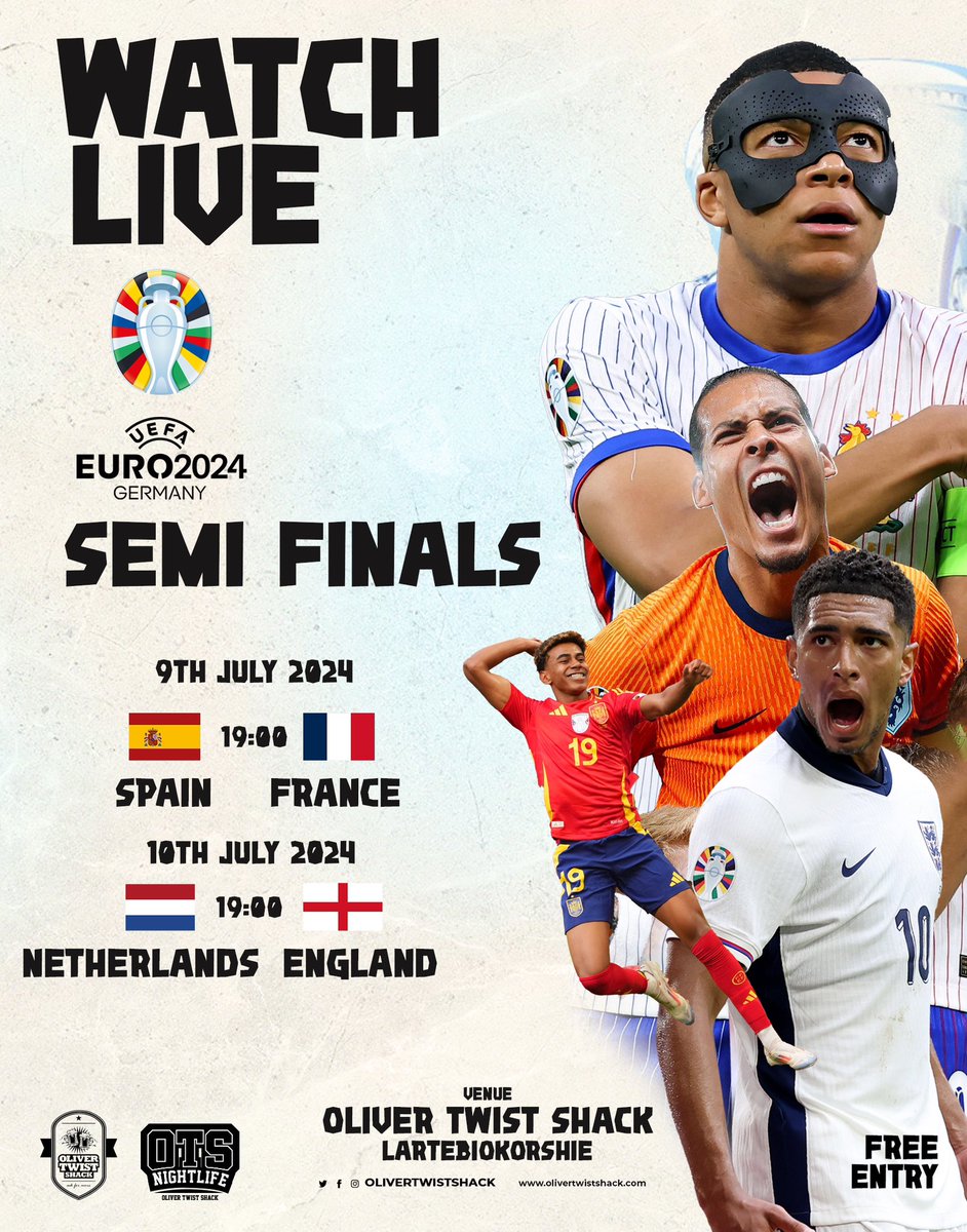 OTShack's tweet photo. Watch both Semi-finals games of the Euros inside Oliver Twist Shack with a cold brew of Bubra or cocktail or hookah!! Anything to keep you cool as you enjoy the match tonight.
#otway #Ask4more https://t.co/1ki7I2HC92
