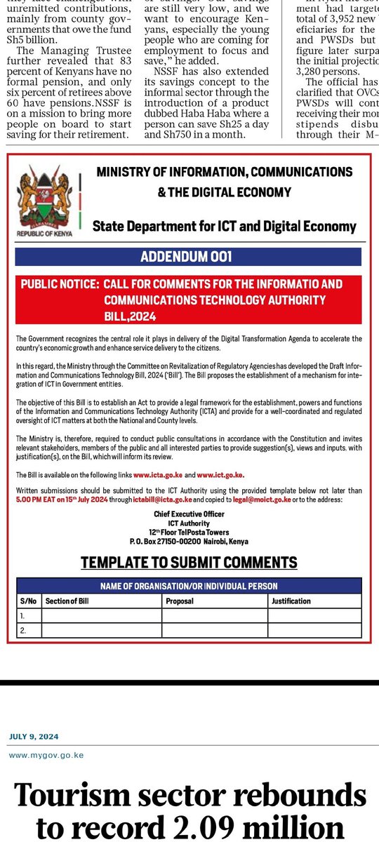 REJECT ICT AUTHORITY BILL 2024

On a daily basis, the IT sector in this country seems to be attacked by very greedy individuals whose aim is not to regulate but to control this industry and profit of it. The ICT Authority Bill 2024 is now up for public participation and here are