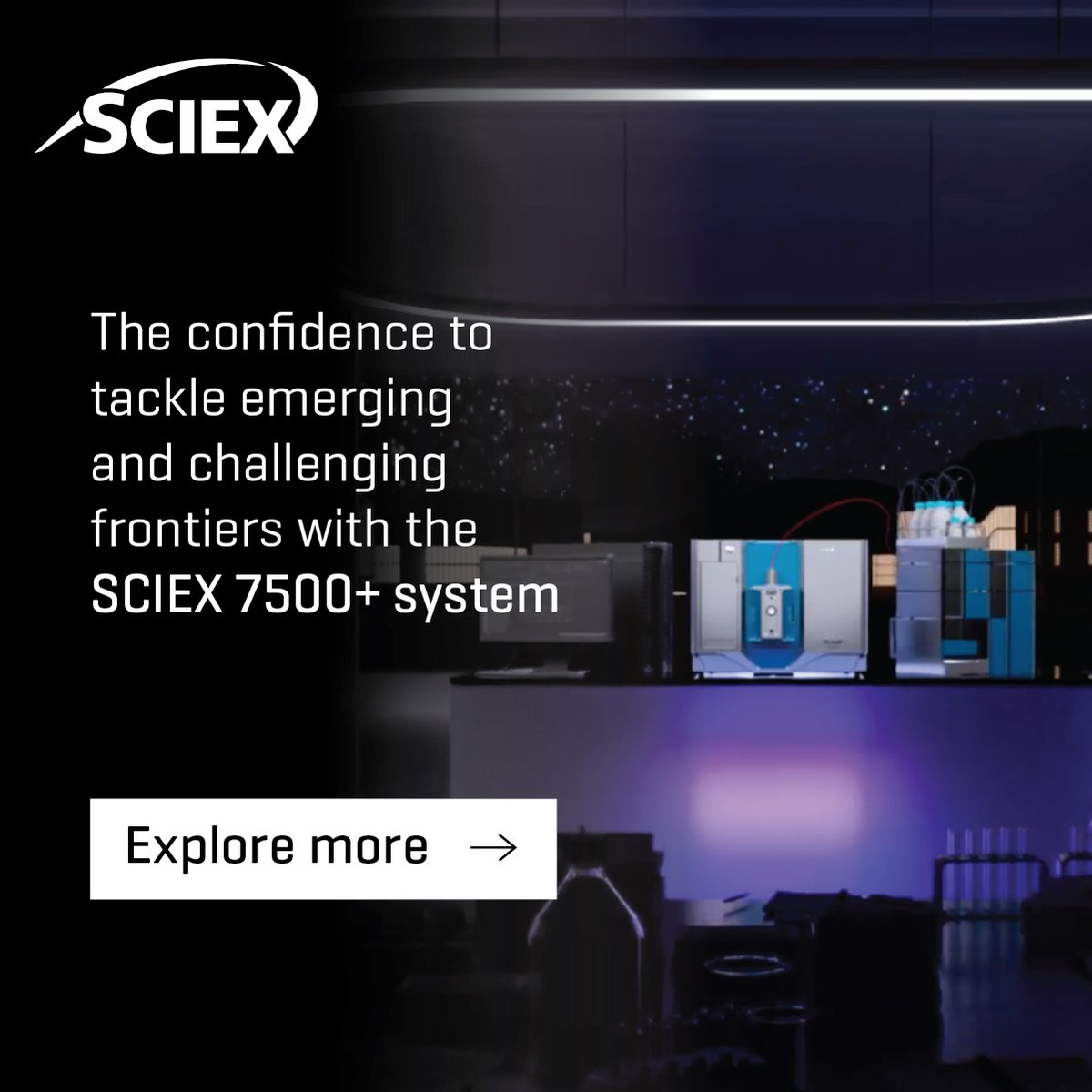 SCIEXnews's tweet photo. When under pressure to make critical decisions, the #SCIEX 7500+ system maintains our highest sensitivity and performance for longer, giving you the confidence to tackle emerging and challenging frontiers. https://t.co/3BzMcSx1SA #SCIEX7500Plus #LCMSanalysis #MassSpectrometry https://t.co/LcNNqs41o3