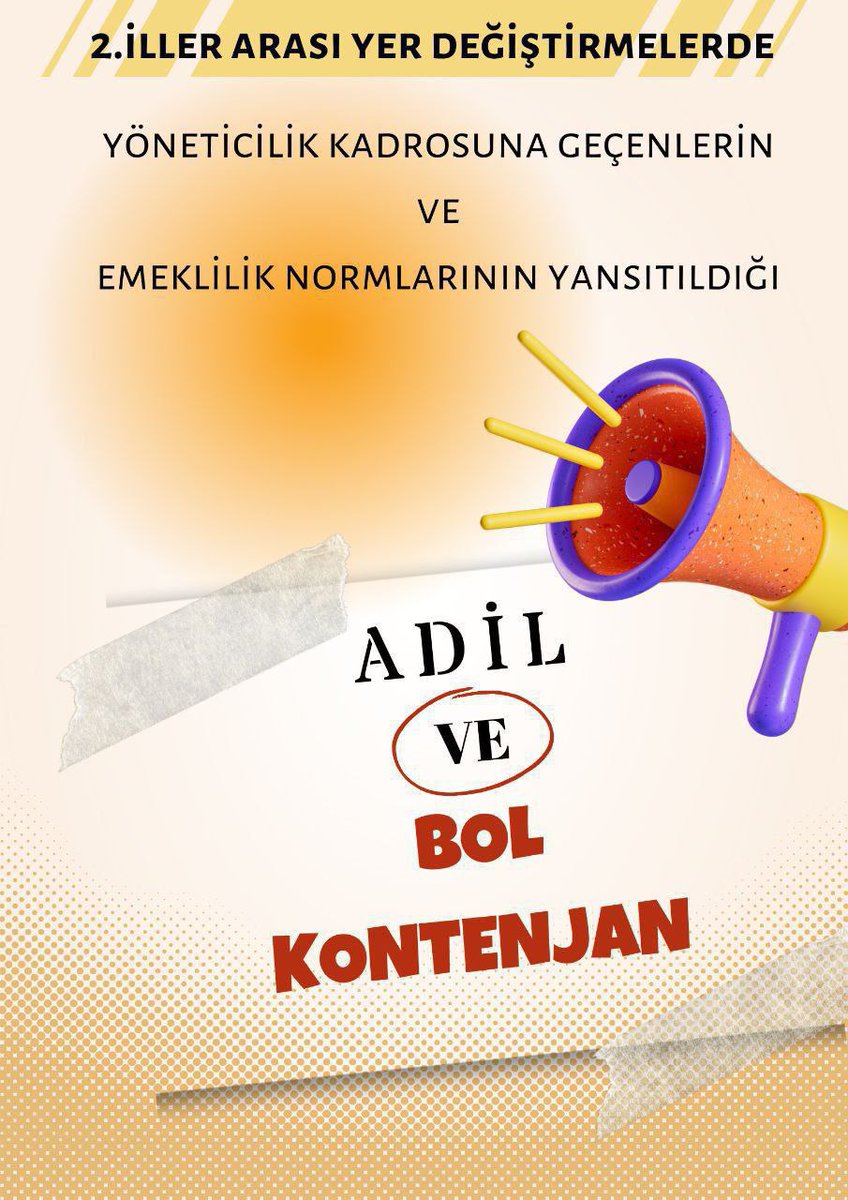 #kontenjanlarıacmavakti
Sayın bakanım, 
İkinci il dışı tayin hakkında bol kontenjan talep ediyoruz.