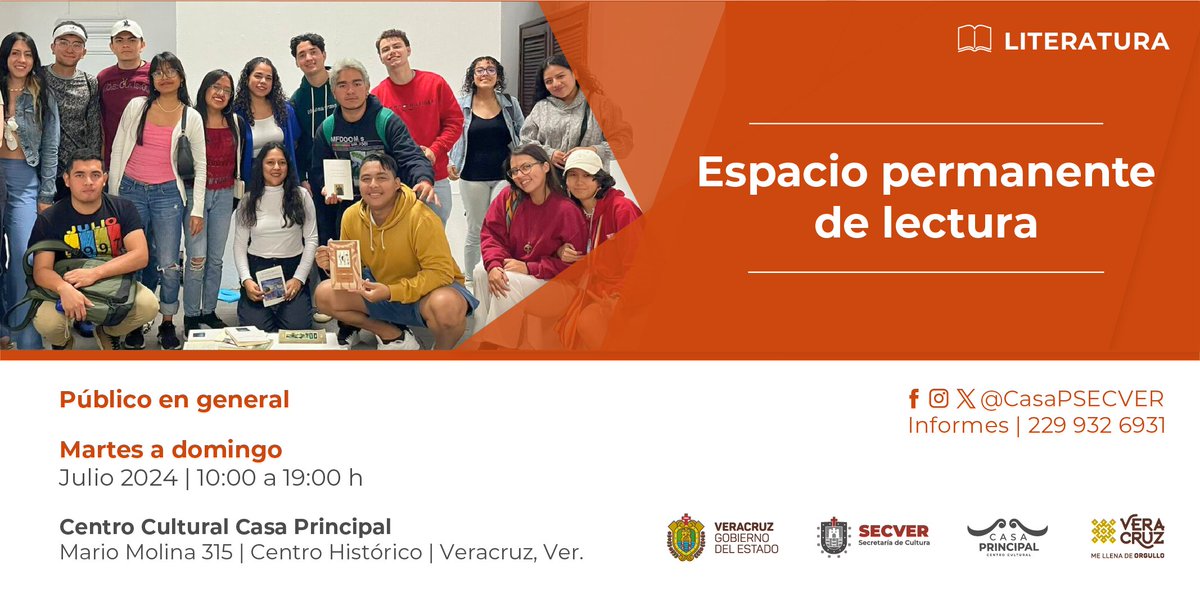 CasaPSECVER's tweet photo. Te invitamos a nuestro espacio permanente de lectura, abierto de martes a domingo, de 10:00 a 19:00 horas, donde encontrarás distintas actividades para vivir el arte. https://t.co/mBmArmXp4X