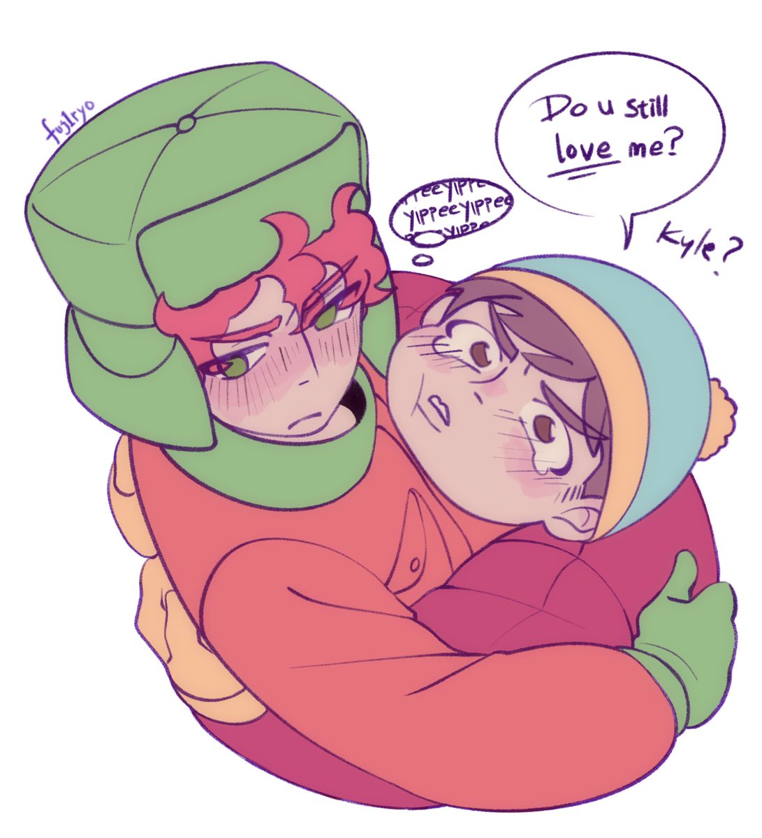 Day 6 of #kymanweek2024 #kymanweek

Cartman is def the type of bf who needs his daily words of affirmation from kyle (even when he’s shown cartman that he’s madly in love) and kyle smtms refrain himself from saying it bc he likes it when cartman is all pouty and whiny