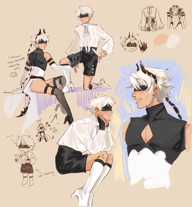 On the topic of Robin (delusional) I know nothing abt nier except the designs and erm. Tu's ( )Robin-Grima design Got me acting up! 