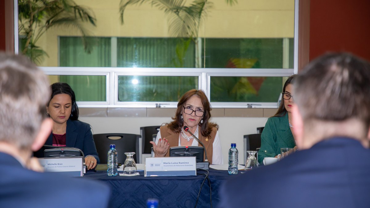 MinexGt's tweet photo. 🇬🇹🤝 🇩🇪 | La #ViceCancillerGT María Luisa Ramírez recibió al Ministro Adjunto del @GermanyDiplo, Dr. Tobias Linder, con quien dialogó sobre el fortalecimiento de la democracia y el Estado de Derecho en 🇬🇹, las áreas de oportunidad para la cooperación bilateral y la promoción del comercio e inversión, así como asuntos de interés global como cambio climático, género, pueblos indígenas, migración y la coyuntura internacional. #RelacionesConElMundo