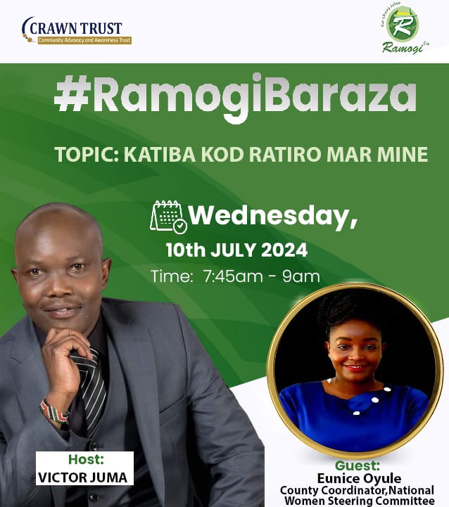 Join us tomorrow morning on Ramogi FM. Eunice Oyule from the National Women’s Steering Committee will be live to discuss constitutionalism and the current state of women and girls in Kenya amidst political instability. Don’t miss this insightful conversation! 
 #WomenEmpowerment