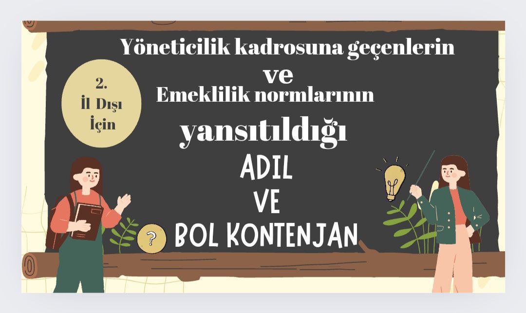 #kontenjanlarıacmavakti
Sayın bakanım, 
Öğretmenler olarak ikinci il dışı tayin hakkında bol kontenjan talep ediyoruz.