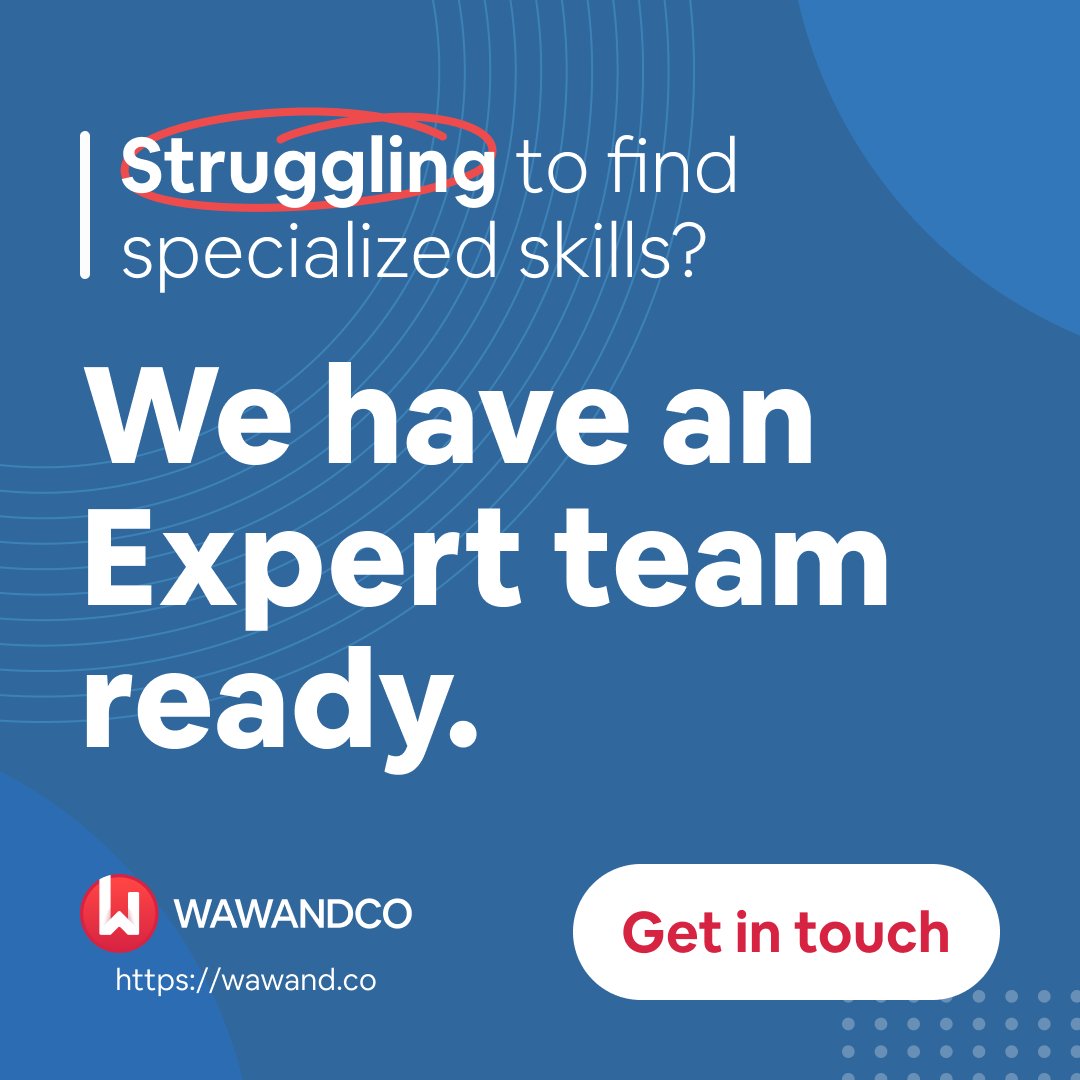 wawandco's tweet image. Finding the right expertise can be challenging. Our expert team is ready to assist with your software development needs, providing top-notch skills and solutions.

Contact us today: wawand.co/contact/

#WawandcoHelpsYou #SoftwareDevelopment #ProjectSupport