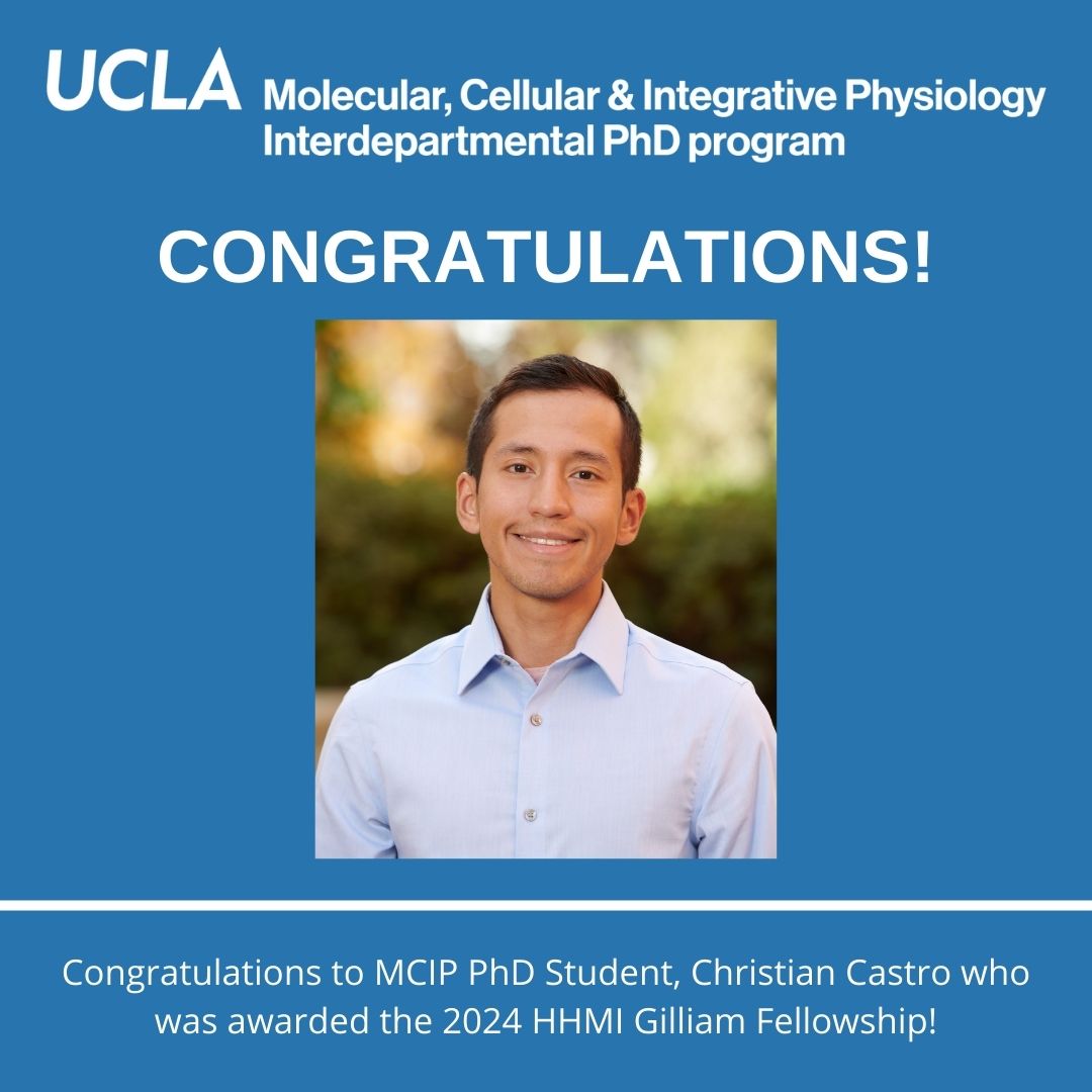 uclamcip's tweet image. Congratulations to MCIP graduate student, Chris Castro who was awarded the HHMI Gilliam Fellowship! Well-deserved! #uclamcip #GilliamFellows