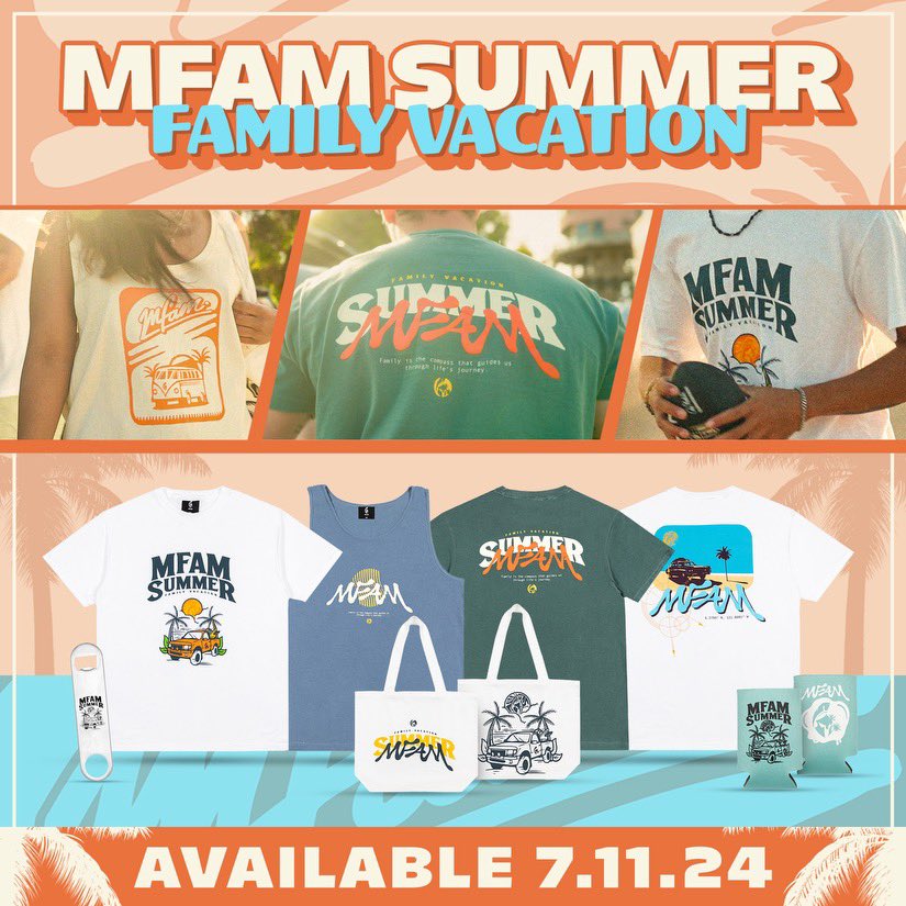 MFAMCentral's tweet image. 🚨 EARLY PREVIEW IS LIVE!

Get an early look at the entire MFAM Summer Family Vacation drop ahead of time on our official MFAM App! 

🍏: tinyurl.com/2wcdhwsh
🤖: tinyurl.com/fm6rk54v