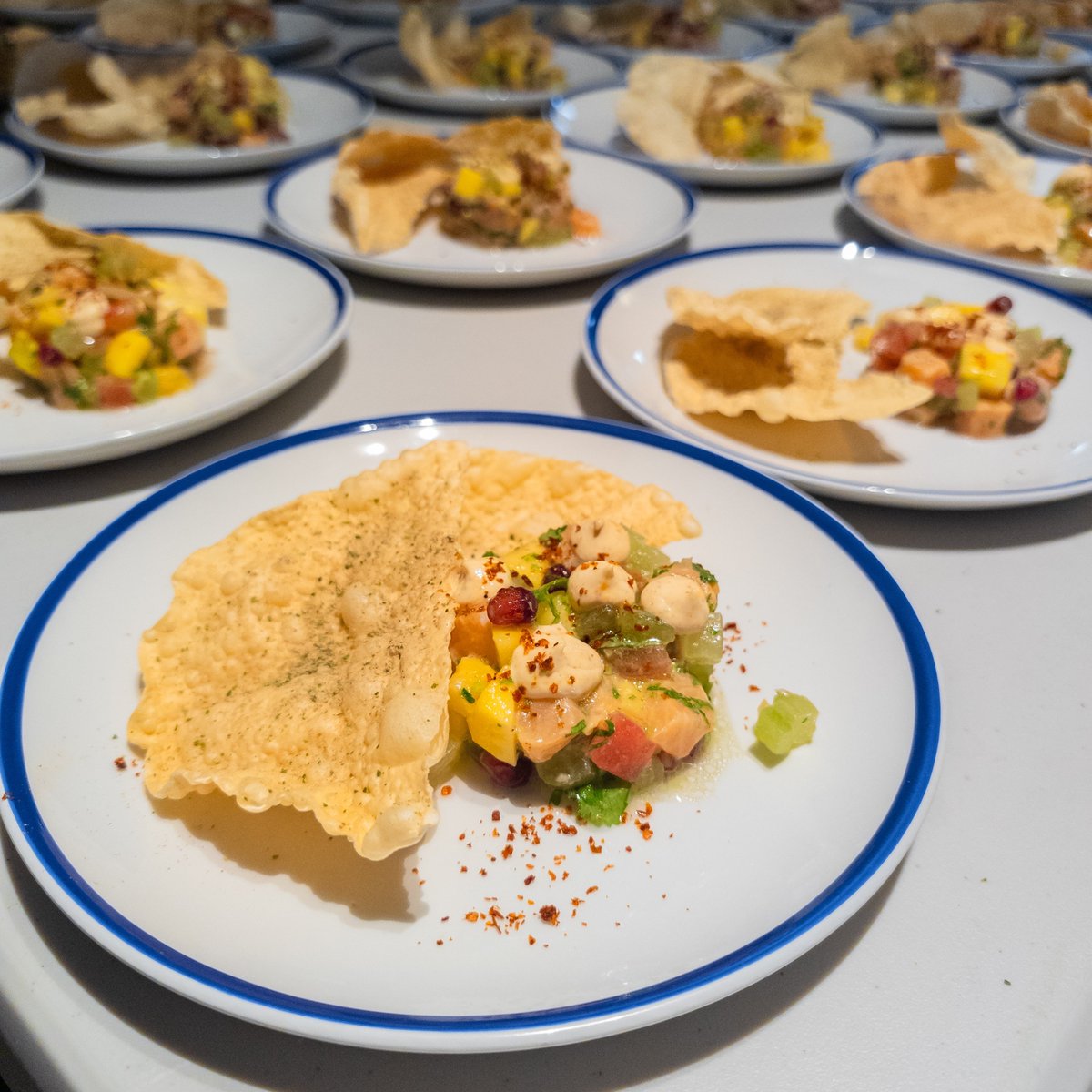 STARTER 
Achari spiced chalk-stream trout, preserved lemon &amp; papad

#GuestChefNight
