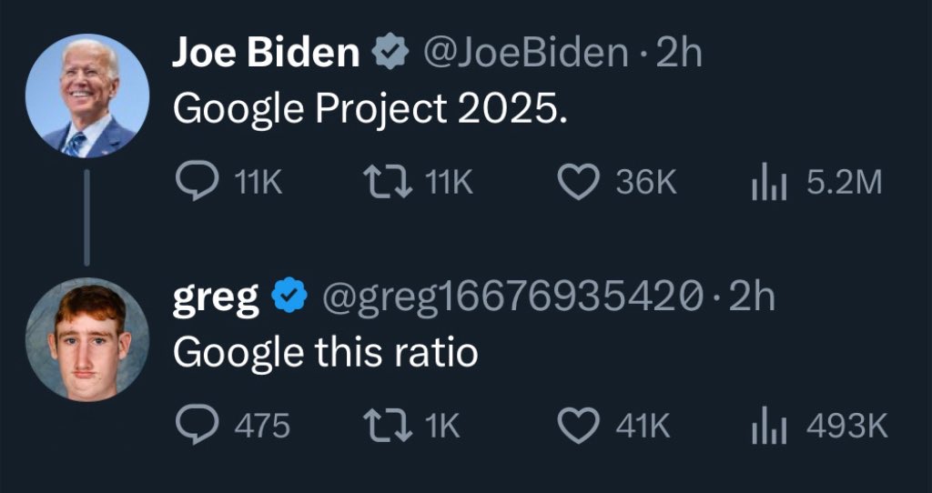 According to Article 5, Section 4 of the Constitution:

“If you ratio the President, you become the President”

Hand over the keys Mr. Biden