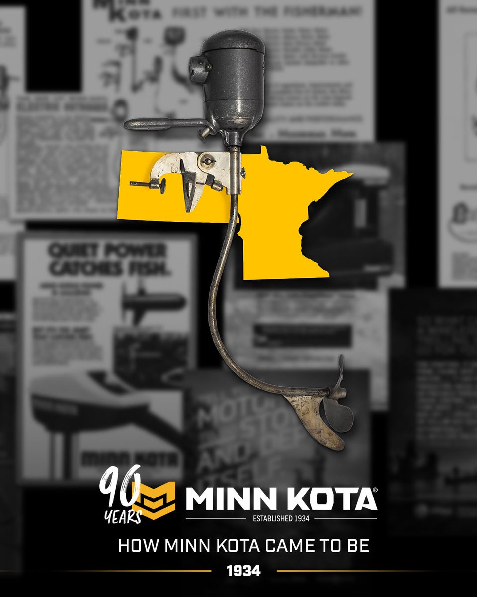 MinnKotaMotors's tweet photo. O.G. Schmidt invented the first gear-driven electric trolling motor in 1934. The idea took off with anglers looking for more boat control, and Schmidt named his growing company after the land he called home, on the MINNesota North DaKOTA border, Minn Kota was born. #MinnKota https://t.co/GvfaharXss
