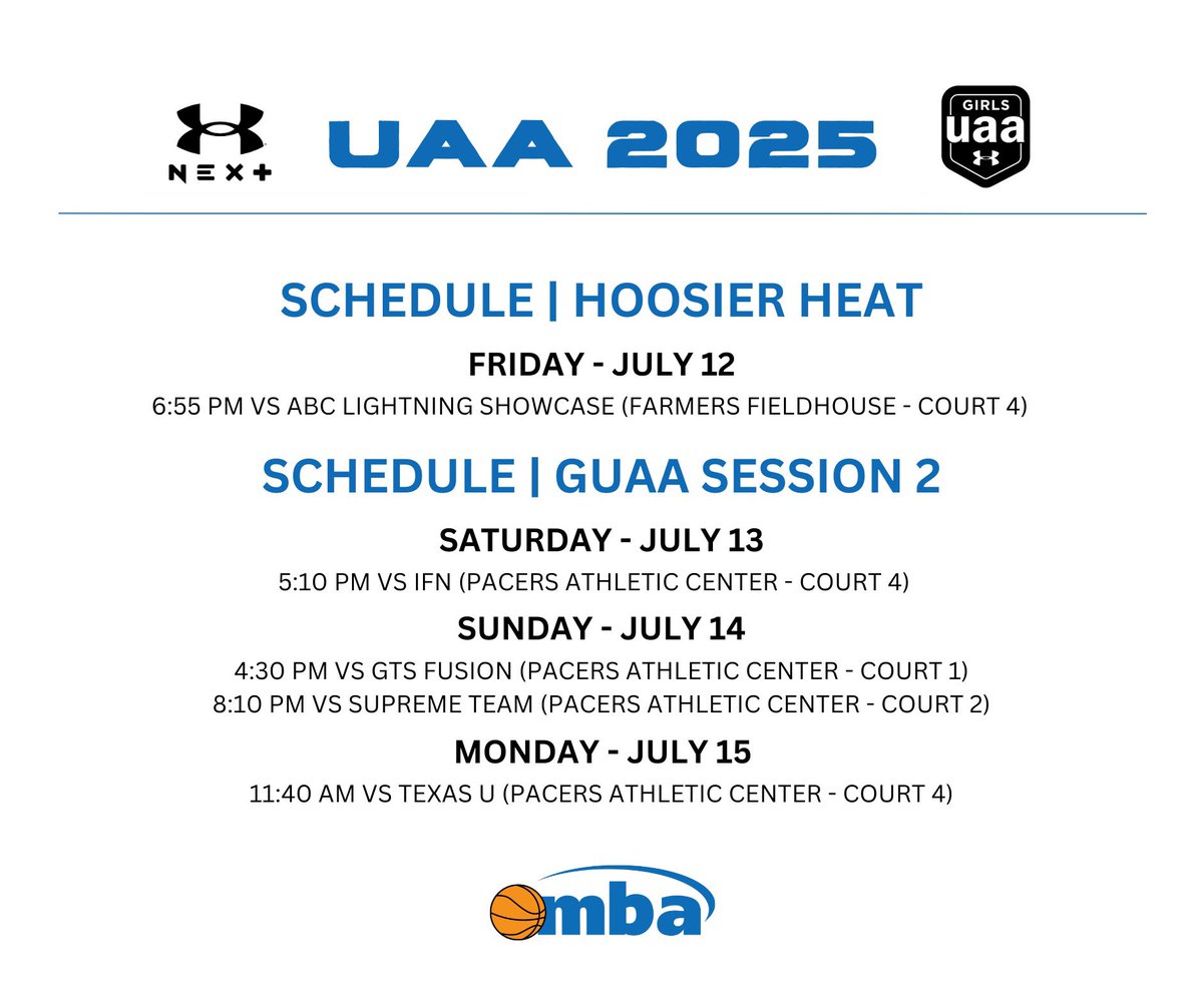 Gillian Sorrelle (@gilliansorrelle) on Twitter photo Hereโs our schedule for Session 2! Excited to get back on the court with the best team!!๐ค<a href="/M_B_A_Bball/">MBA Basketball</a> Hereโs our schedule for Session 2! Excited to get back on the court with the best team!!๐ค<a href="/M_B_A_Bball/">MBA Basketball</a>