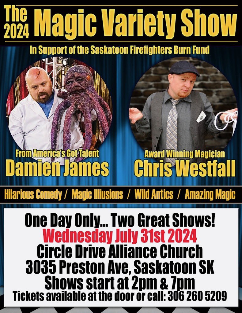 On July 31, join us for our annual Magic Variety Show in support of the <a href="/SPFFPA/">SPFFPA</a> Burn Fund!