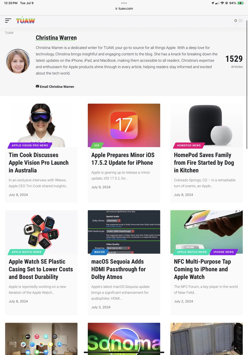 Christina Warren tweet media