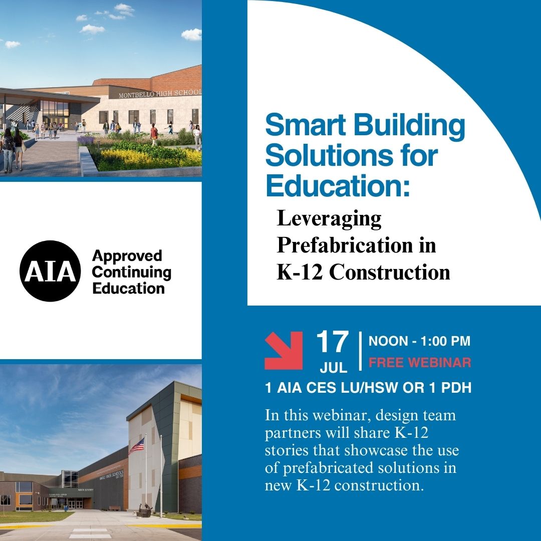 PCIMountain's tweet photo. Durable, efficient and safe, precast, prestressed concrete is an excellent material for school construction. Join us next week for a FREE webinar showcasing two case studies of precast schools. Register here. https://t.co/g8rjX4Txyr https://t.co/gK2e69uhM3