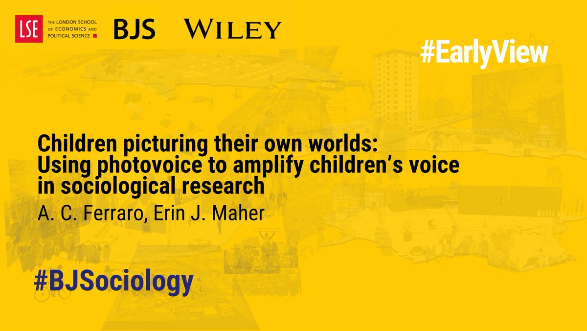 BJSociology's tweet photo. Read new article by A. C. Ferraro and Erin J. Maher on the use of photovoice to amplify children’s voice in sociological #research.

#EarlyView in the #BJS ➡️ https://t.co/7HuwV0l7dK https://t.co/bF5TC1qdMB