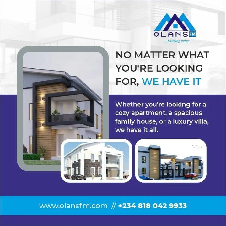 Lansgroups's tweet photo. We help you maximize your networth through Real Estate.
.
.
.
#Abujarealestate https://t.co/ctlDbRrUKW