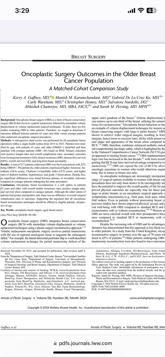 Abhishek Chatterjee MD,MBA,FACS (@chatterjeeonco1) on Twitter photo Excited to be part of this publication demonstrating the safety of #oncoplasticsurgery in older patients <a href="/TuftsMedicalCtr/">Tufts Medical Center</a> <a href="/TuftsMCResearch/">Tufts Medical Center Research</a> #oncoplastics #breastreconstruction <a href="/smnardello/">Salvatore Nardello</a> <a href="/DrChrisHomsy/">Christopher Homsy, MD, FACS</a> <a href="/gdelacruzku/">Gabriel De la Cruz ku, MD</a> Excited to be part of this publication demonstrating the safety of #oncoplasticsurgery in older patients <a href="/TuftsMedicalCtr/">Tufts Medical Center</a> <a href="/TuftsMCResearch/">Tufts Medical Center Research</a> #oncoplastics #breastreconstruction <a href="/smnardello/">Salvatore Nardello</a> <a href="/DrChrisHomsy/">Christopher Homsy, MD, FACS</a> <a href="/gdelacruzku/">Gabriel De la Cruz ku, MD</a>