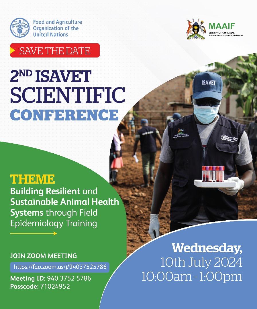 Hello, 
Don't miss the second Inservice Applied Veterinary Epidemiology Training (ISAVET) annual scientific conference (virtual). 
A
Join Zoom Meeting
fao.zoom.us/j/94037525786

Meeting ID: 940 3752 5786
Passcode: 71024952