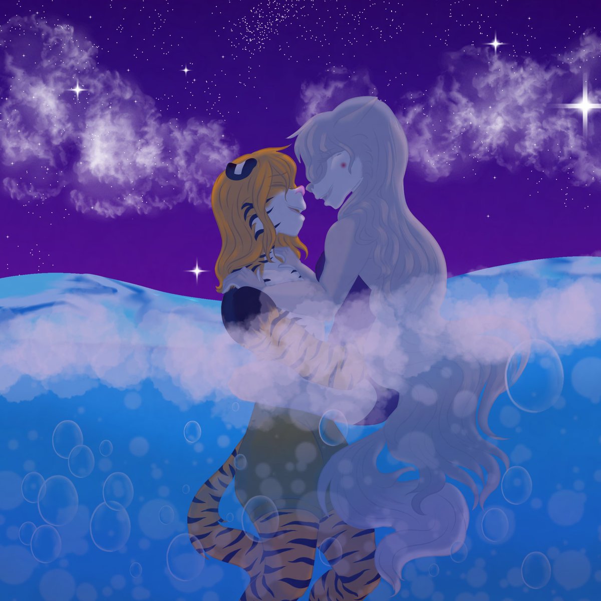 LadyScorp_369's tweet photo. Going back to the normal program....
I finally ended this drawing and here it is
✨️🐺🐯 WILLOW AND TIGRY SWIMMING ON THE NIGHT 🐺🐯✨️
#piggyroblox #piggyfanart #willowpiggy #tigrypiggy #willowxtigry https://t.co/MbeGCOxi5t