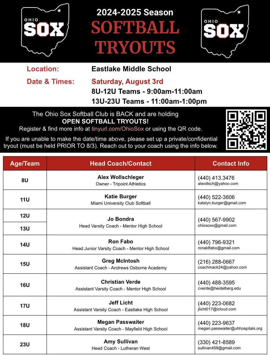 Information for next season tryouts! Please take a look at the flier and note we are changing our name! You will also notice every one of our head coaches has stuck with the organization during this change- we only go up from here! Please reach out with any questions!