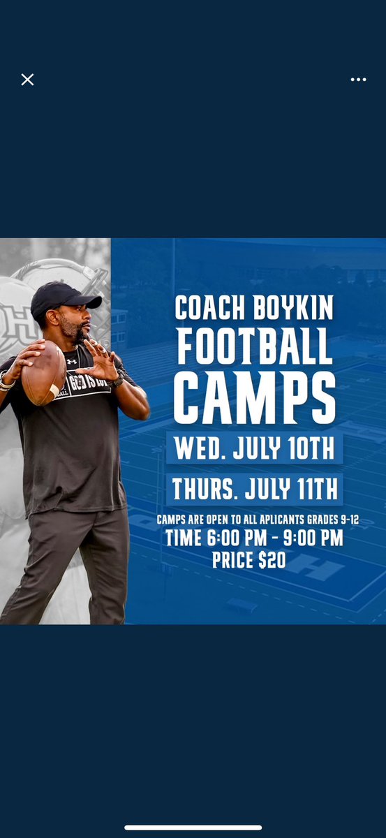 25TThompson's tweet photo. Can’t wait to travel to Hampton  tomorrow to participate in their two day camp this Wednesday and Thursday 🙏🏾💪🏾

@coachbull_ 
@Hampton_FB https://t.co/NL2VNScbZO