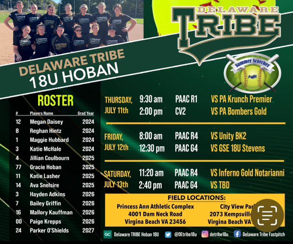 Jillian Coulbourn (@jillianc_2025) on Twitter photo Heading south again this weekend! Our schedule for the <a href="/Legendarysftbl/">Legendary Softball</a> Summer Scorcher 👇🏼. After a week off, looking forward to getting back on the field with my Tribe! <a href="/DEtribe18u/">Delaware Tribe 18U</a> <a href="/SoftballDown/">Down South Softball</a> <a href="/302sbrecruits/">302sbrecruits</a> <a href="/ExtraInningSB/">EXTRA INNING SOFTBALL</a> <a href="/IHartFastpitch/">I❤️Fastpitch</a> <a href="/TopPreps/">SPORTS NEWS, VIDEOS, GRAPHICS, EXPOSURE & MORE</a> <a href="/AScholarsBrand/">Athletic Scholars Brand Inc.</a> Heading south again this weekend! Our schedule for the <a href="/Legendarysftbl/">Legendary Softball</a> Summer Scorcher 👇🏼. After a week off, looking forward to getting back on the field with my Tribe! <a href="/DEtribe18u/">Delaware Tribe 18U</a> <a href="/SoftballDown/">Down South Softball</a> <a href="/302sbrecruits/">302sbrecruits</a> <a href="/ExtraInningSB/">EXTRA INNING SOFTBALL</a> <a href="/IHartFastpitch/">I❤️Fastpitch</a> <a href="/TopPreps/">SPORTS NEWS, VIDEOS, GRAPHICS, EXPOSURE & MORE</a> <a href="/AScholarsBrand/">Athletic Scholars Brand Inc.</a>