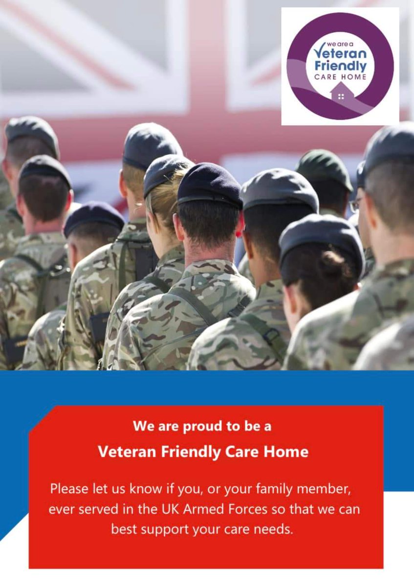 We are so proud to now be a Veteran Friendly Care Home. #veterans #anchorlaterlife #joinus