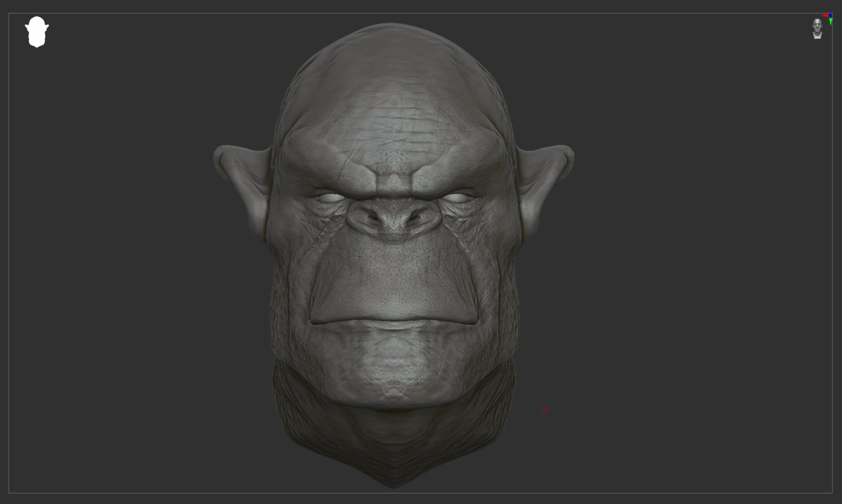 gilesm_3d's tweet photo. Here's a Marmoset render of just the Orc head after doing a first pass in Painter. (Plus the Zbrush sculpt). Think I'll attempt to give this Orc some hair next. 😅 #characterart https://t.co/LzmKanXwol