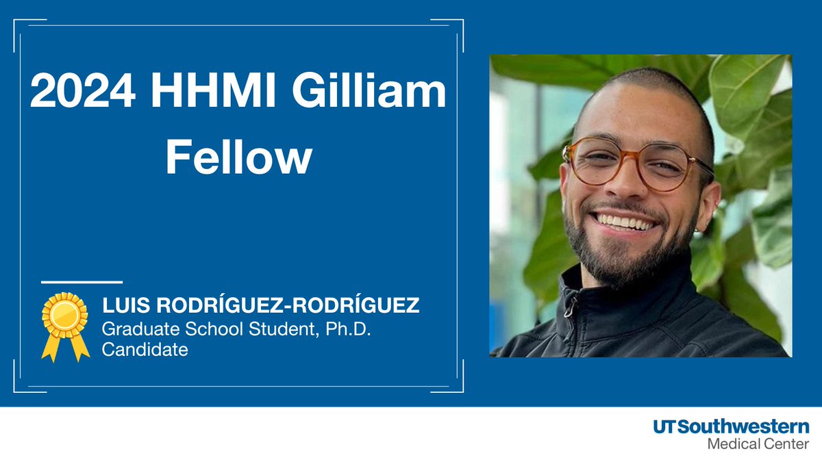 UT Southwestern Medical Center (@utswmedcenter) on Twitter photo Congratulations to <a href="/luis840alberto/">Luis Rodríguez-Rodríguez</a>, <a href="/UTSWGradSchool/">UTSW Graduate School of Biomedical Sciences</a> student in Molecular Microbiology, and adviser <a href="/kvnforsberg/">Kevin Forsberg</a> who were named among 50 pairs named to <a href="/HHMINEWS/">HHMI</a>’ #GilliamFellows Program 2024 cohort! Learn more about the fellowship: bit.ly/4ePbf9j Congratulations to <a href="/luis840alberto/">Luis Rodríguez-Rodríguez</a>, <a href="/UTSWGradSchool/">UTSW Graduate School of Biomedical Sciences</a> student in Molecular Microbiology, and adviser <a href="/kvnforsberg/">Kevin Forsberg</a> who were named among 50 pairs named to <a href="/HHMINEWS/">HHMI</a>’ #GilliamFellows Program 2024 cohort! Learn more about the fellowship: bit.ly/4ePbf9j