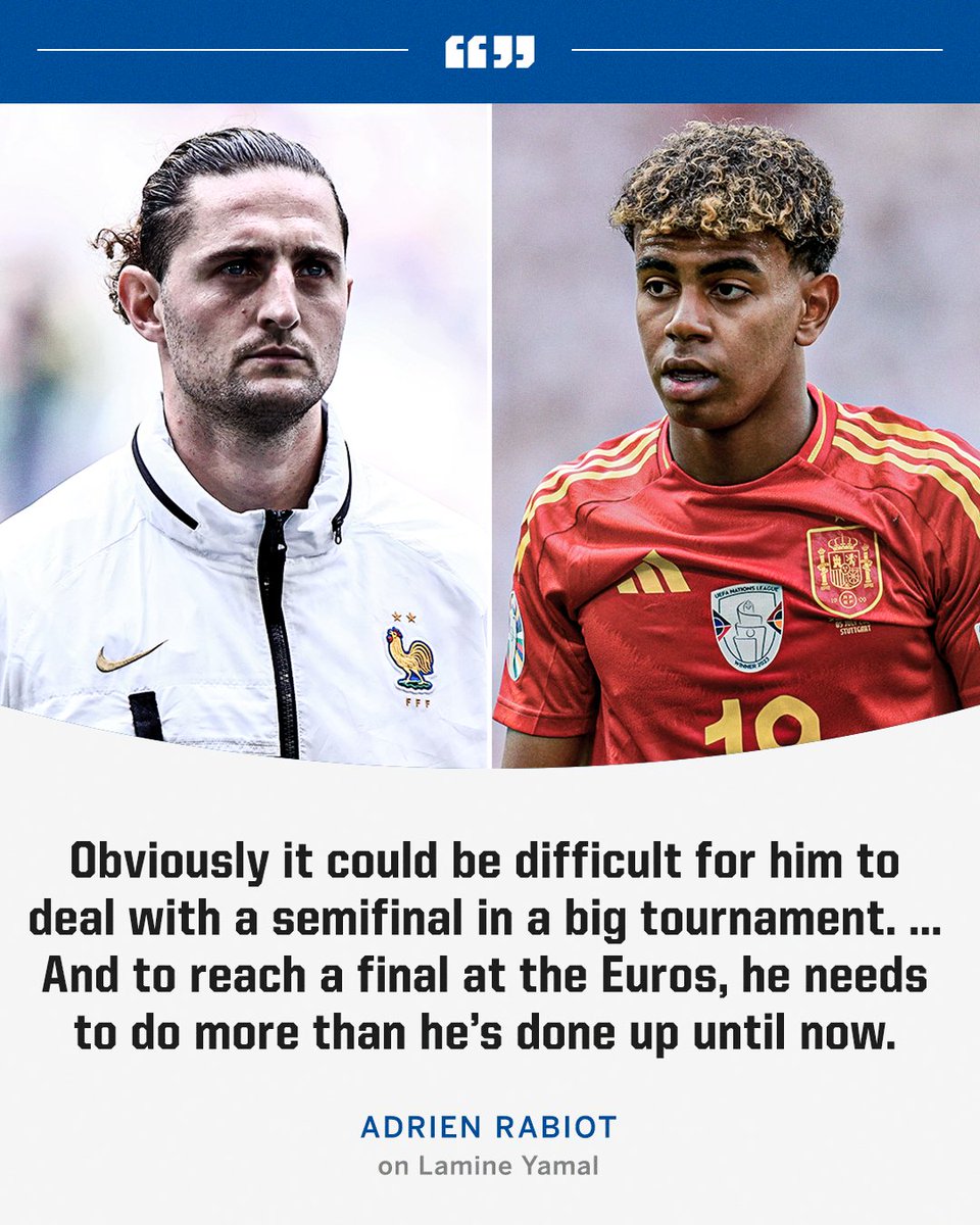 Yesterday, Adrien Rabiot said that Lamine Yamal "needs to do more than he's done until now." 

One day later, Rabiot had a front row seat to Yamal's worldie 🔥