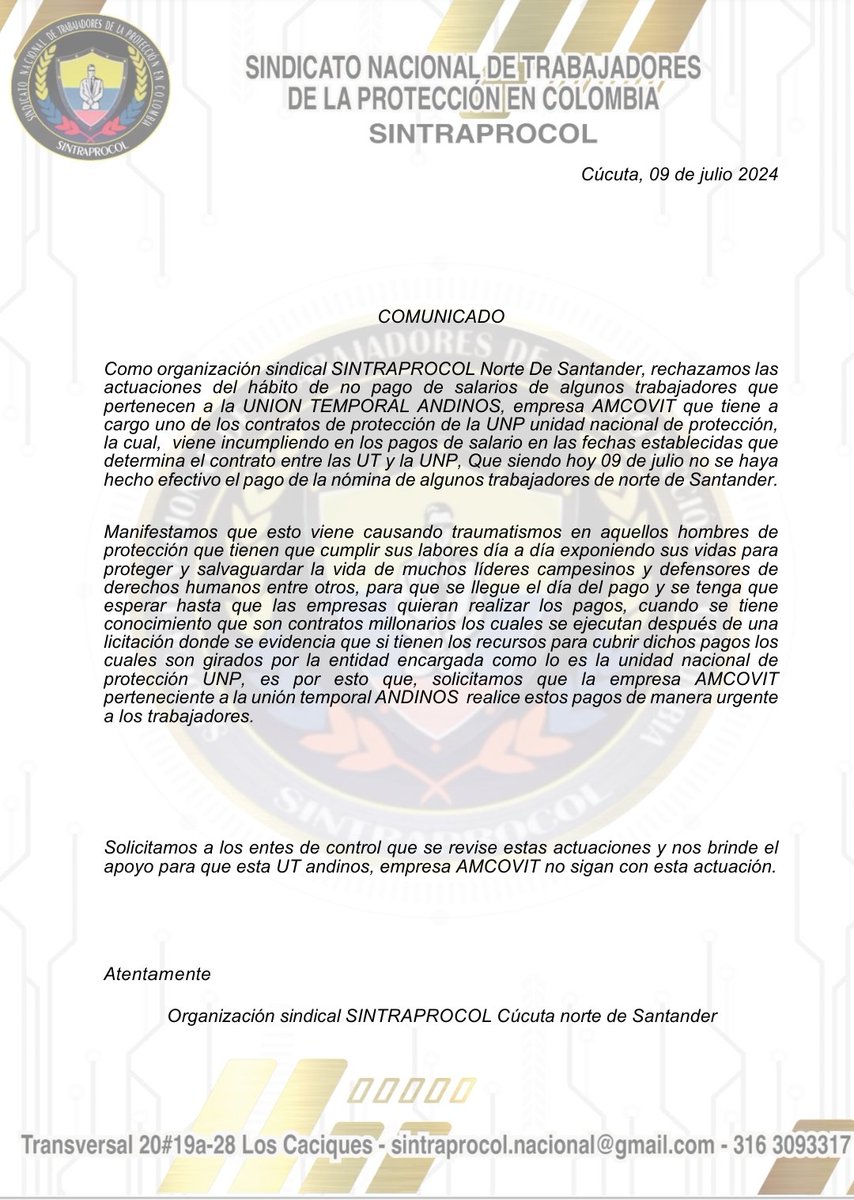 Rechazamos este tipo de prácticas de esta empresa y solicitamos que de manera urgente se ponga al día con todos los trabajadores