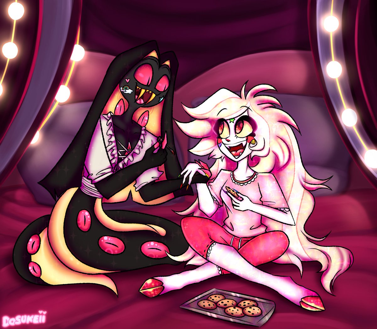 Sleepover time ! 🐍🐐

The besties are vibing
This piece took so long, I hope you like it :D
____
#HazbinHotel #SirPentious #CharlieMorningstar #HazbinHotelFanart #HazbinHotelCharlie #hazbinhotelsirpentious