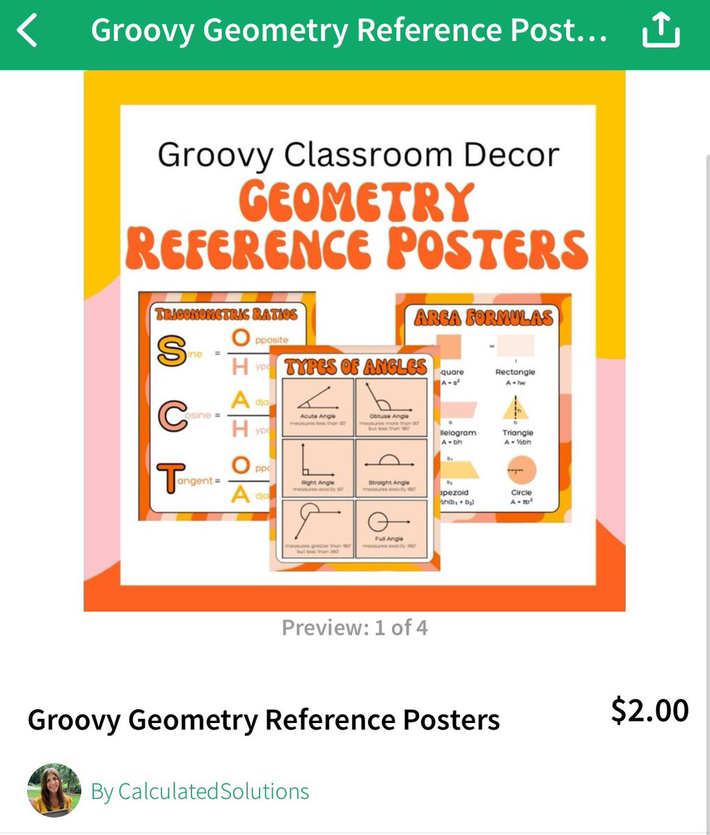 Check out my Groovy Math Posters to help decorate your math classroom this year! Available now on my TPT✨

Groovy Geometry Reference Posters by CalculatedSolutions on Teachers Pay Teachers

 teacherspayteachers.com/Product/Groovy…