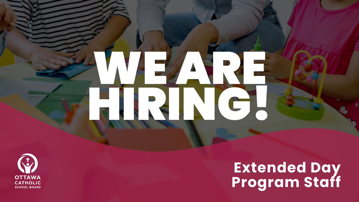🌟We're hiring for: Extended Day Program Supervisors,  Extended Day Program Facilitators &amp;  Extended Day Program Support Workers for our before and after school programs for children aged 4-12.

🔗Apply today to make a difference: ocsb.ca/our-board/care…
