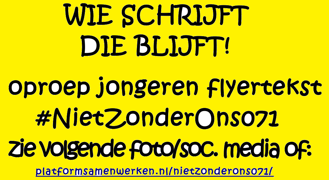 PfSamenWerken's tweet photo. "De deelnemers hebben geschreven over het doorzettingsvermogen van mensen die als anders worden bestempeld, de deelnemers hebben ons eraan herinnerd onszelf te zijn." 

Jury Flyertekst BurgerManifestInStilte 2023 #NietZonderOns071   

OPROEP JONGEREN FLYERTEKST 10 sept. 2024 https://t.co/iy6f1x4hNo
