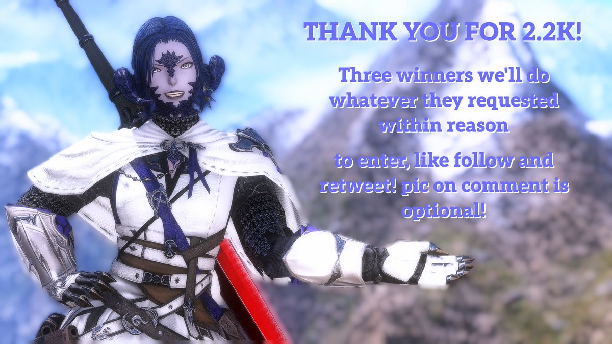 Finally after doing all i can with DT and getting poses back up, it's time to properly thank all my 2.2k squires! I'll be honest, i wasnt expecting such growth! This time around there are no limits sfw or nsfw, video or shots on this raffle! Rules are in the image!